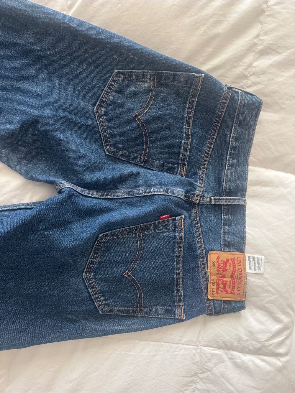 Levi's Men's 505 Blue Denim Relaxed Fit Jeans